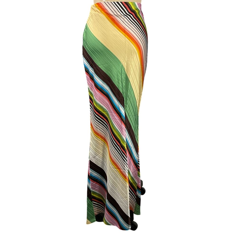 Christopher John Rogers Vibrant Multicolor Bias Maxi Skirt Size 2 - Picture 3 of 6
